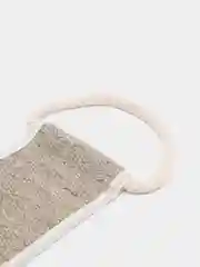 Бежевый меланж мочалка/кесе для тела банная, массажная, двустороняя, с ручками для пилинга тела