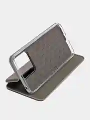 Серебряный чехол книжка Xiaomi Redmi 10C / 10C NFC / Poco C40 (Сяоми Редми 10С / Поко С40)