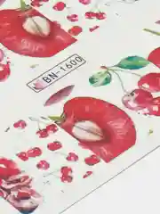 Вишнёвый наклейки для дизайна ногтей, слайдеры для маникюра и педикюра, водные наклейки для ногтей
