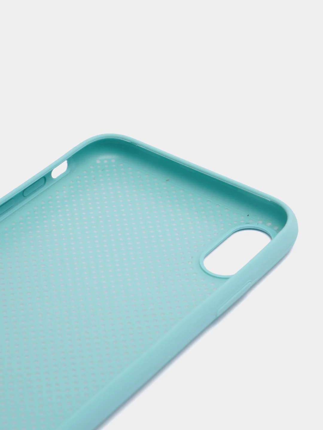 Бирюзовый чехол iPhone Xs Max пластиковый+силиконовый в сетку