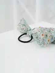 Голубой резинка-бант для волос, цветочный принт, 3 цвета