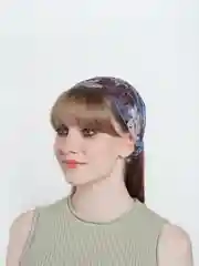 Синий меланж повязка на голову летняя