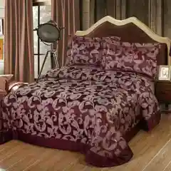 Багровый покрывало на евро и 2-спальную кровати, жакард, 250 х 250,Наволочки - 50/70 (2шт)