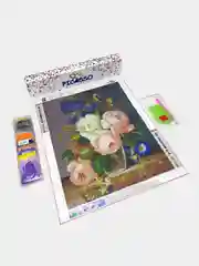 Алмазная мозаика "Цветы" без подрамника, 30*40 см