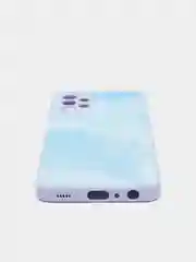 Голубой чехол Samsung Galaxy A32 4G твердый пластиковый глянцевый под стекло Самсунг Галакси А32