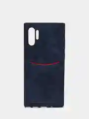 Синий чехол из эко кожи с карманом для карт на Samsung Note 10/ Note 10 Pro/ Note 10 Lite A81
