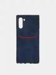 Синий чехол из эко кожи с карманом для карт на Samsung Note 10/ Note 10 Pro/ Note 10 Lite A81