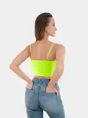 Желтый топ женский на бретельках базовый