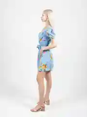 Голубой платье короткое