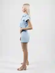 Голубой костюм двойка: шорты и рубашка