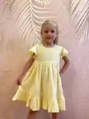 Светло-жёлтый платье для девочки из муслима