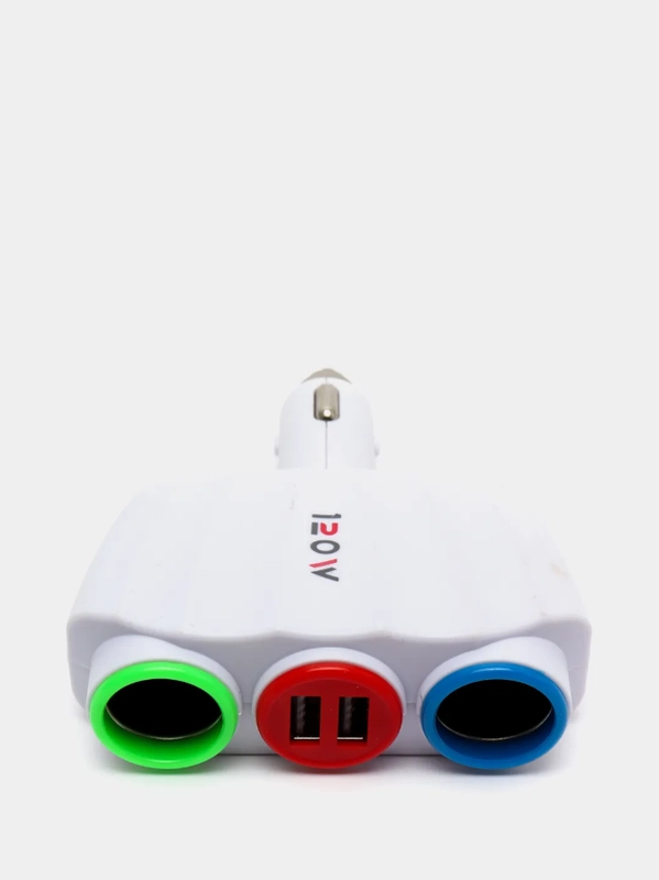 Автомобильное зарядное устройство 3в1. Разветвитель прикуривателя. USB-переходник