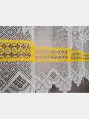 Желтый тюль для окон, белая, гардинное полотно, 100% полиэстер