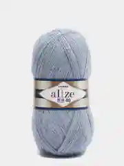 Синий меланж пряжа Alize Real 40, 40%шерсть, 60%акрил, 100г/480м