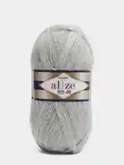 Серый меланж пряжа Alize Real 40, 40%шерсть, 60%акрил, 100г/480м