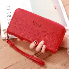 Красный кошелек женский с замком