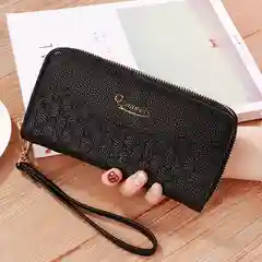 Черный кошелек женский с замком