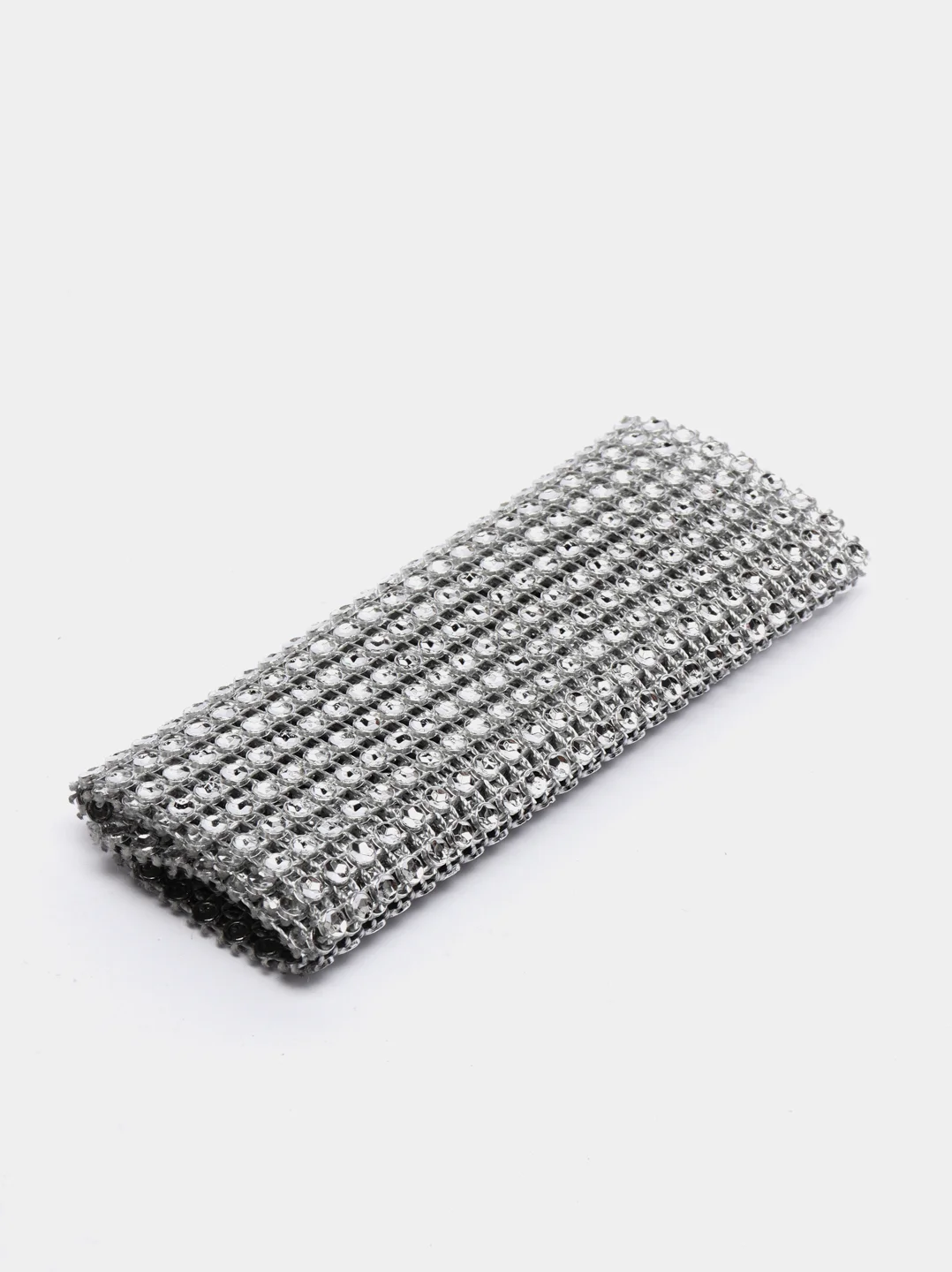 Серебряный лента из страз, 12*20 см