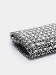 Серебряный лента из страз, 12*20 см
