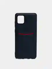 Синий чехол из эко кожи с карманом для карт на Samsung Note 10/ Note 10 Pro/ Note 10 Lite A81