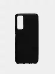 Черный силиконовый чехол накладка для Huawei P Smart 2021 с текстурой кожи (под кожу)