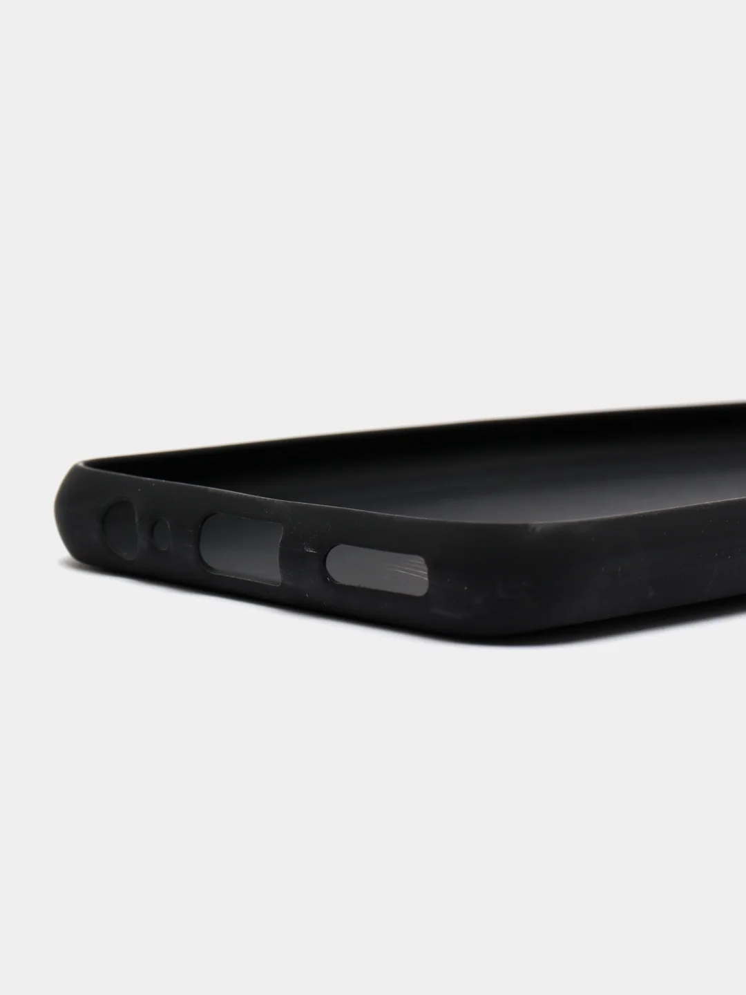 Черный силиконовый чехол накладка для Huawei P Smart 2021 с текстурой кожи (под кожу)