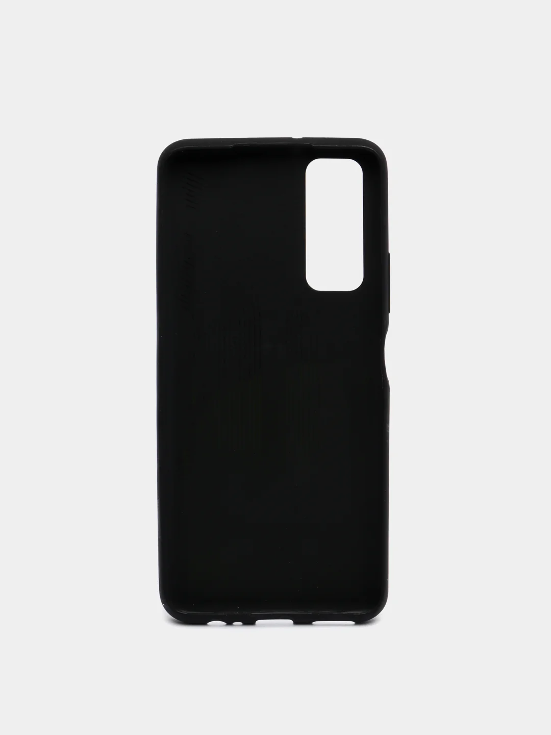 Черный силиконовый чехол накладка для Huawei P Smart 2021 с текстурой кожи (под кожу)