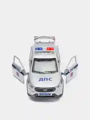 Машина металлическая Hyundai Creta "Полиция", 12 см, свет и звук, открываются двери