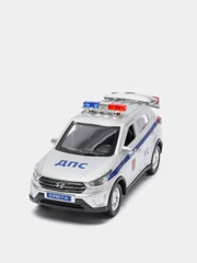 Машина металлическая Hyundai Creta "Полиция", 12 см, свет и звук, открываются двери