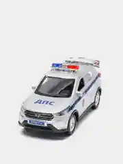 Машина металлическая Hyundai Creta "Полиция", 12 см, свет и звук, открываются двери