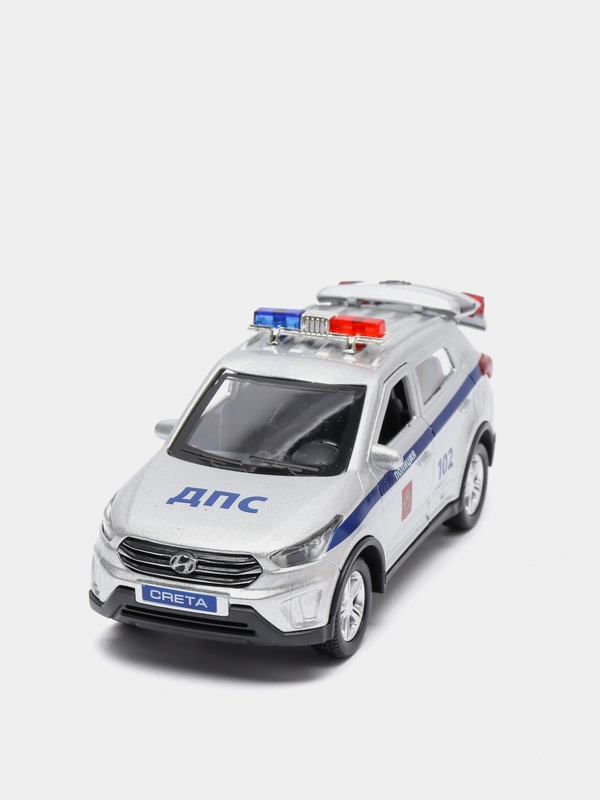 Машина металлическая Hyundai Creta "Полиция", 12 см, свет и звук, открываются двери