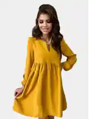 Горчичный платье женское