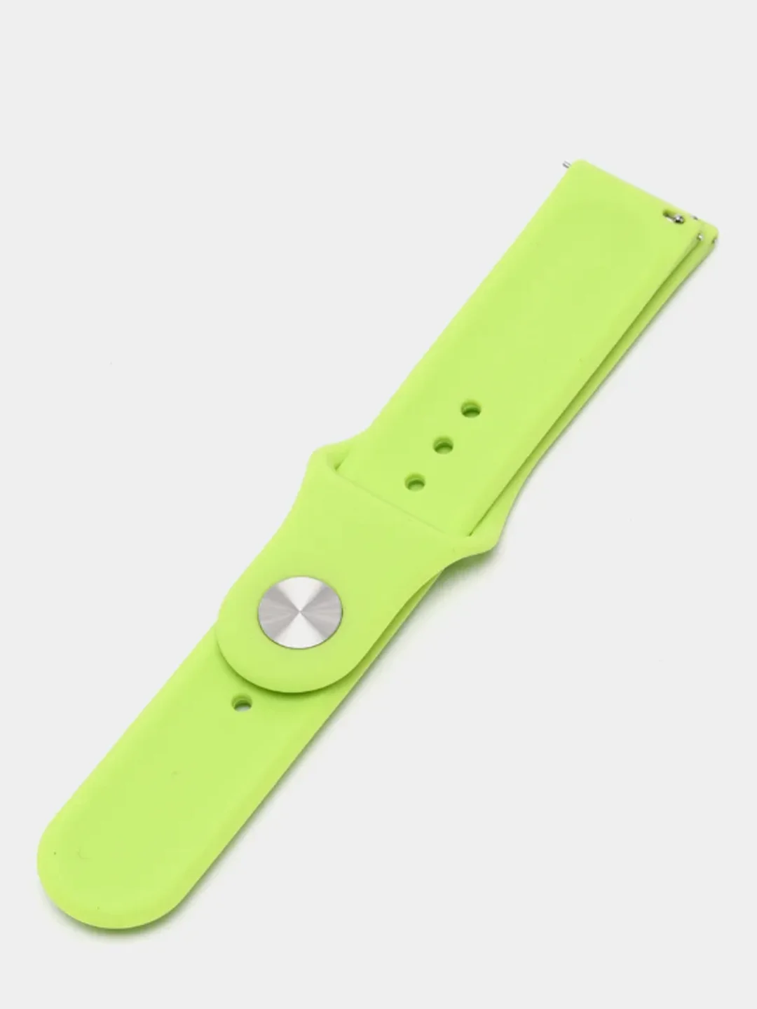 Салатовый ремешок силиконовый с кнопкой для Xiaomi / Amazfit Bip / Samsung / Huawei, 20 мм