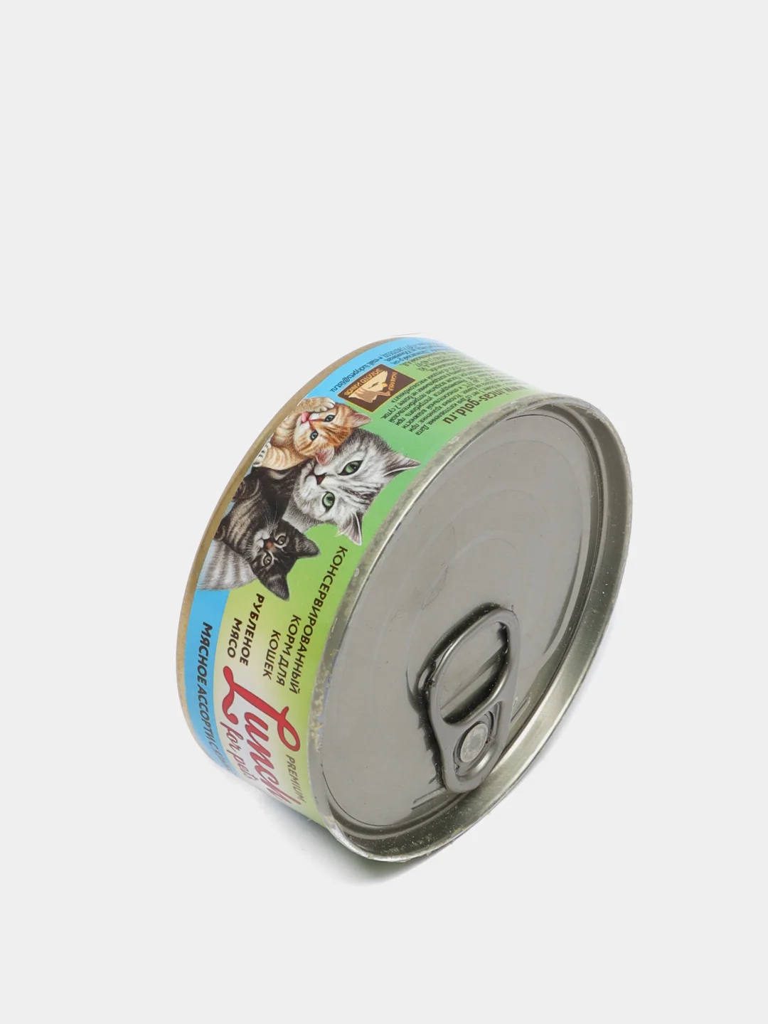 Корм для кошек Lunch for pets мясное ассорти с языком, рубленое мясо, консервы100 г