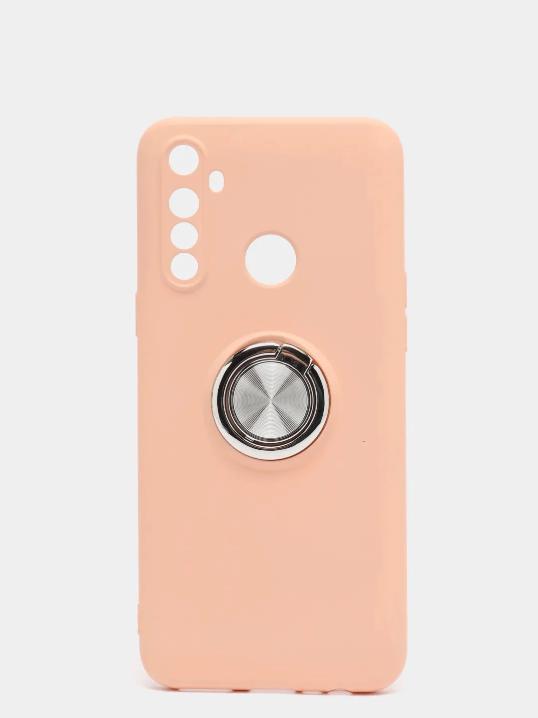 Бежевый чехол Realme C3 / 5 / 6i  Реалми С3 / 5 / 6ай силиконовый с кольцом держателем
