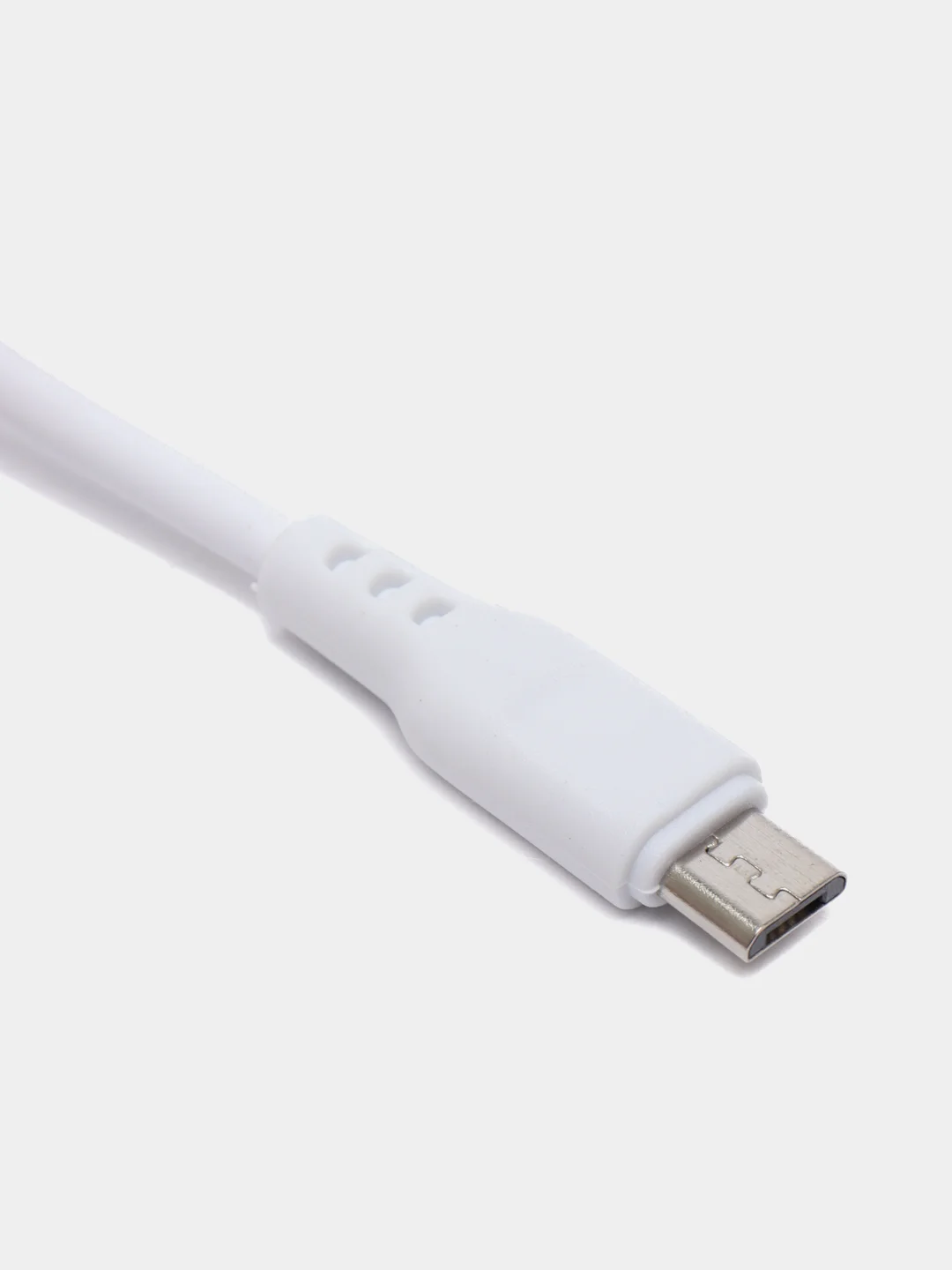 Белый кабель Denmen D23 microUSB, Type-C, Lightning, быстрая зарядка, 2.1 А, 2м