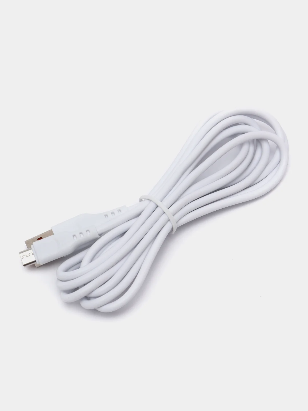 Белый кабель Denmen D23 microUSB, Type-C, Lightning, быстрая зарядка, 2.1 А, 2м