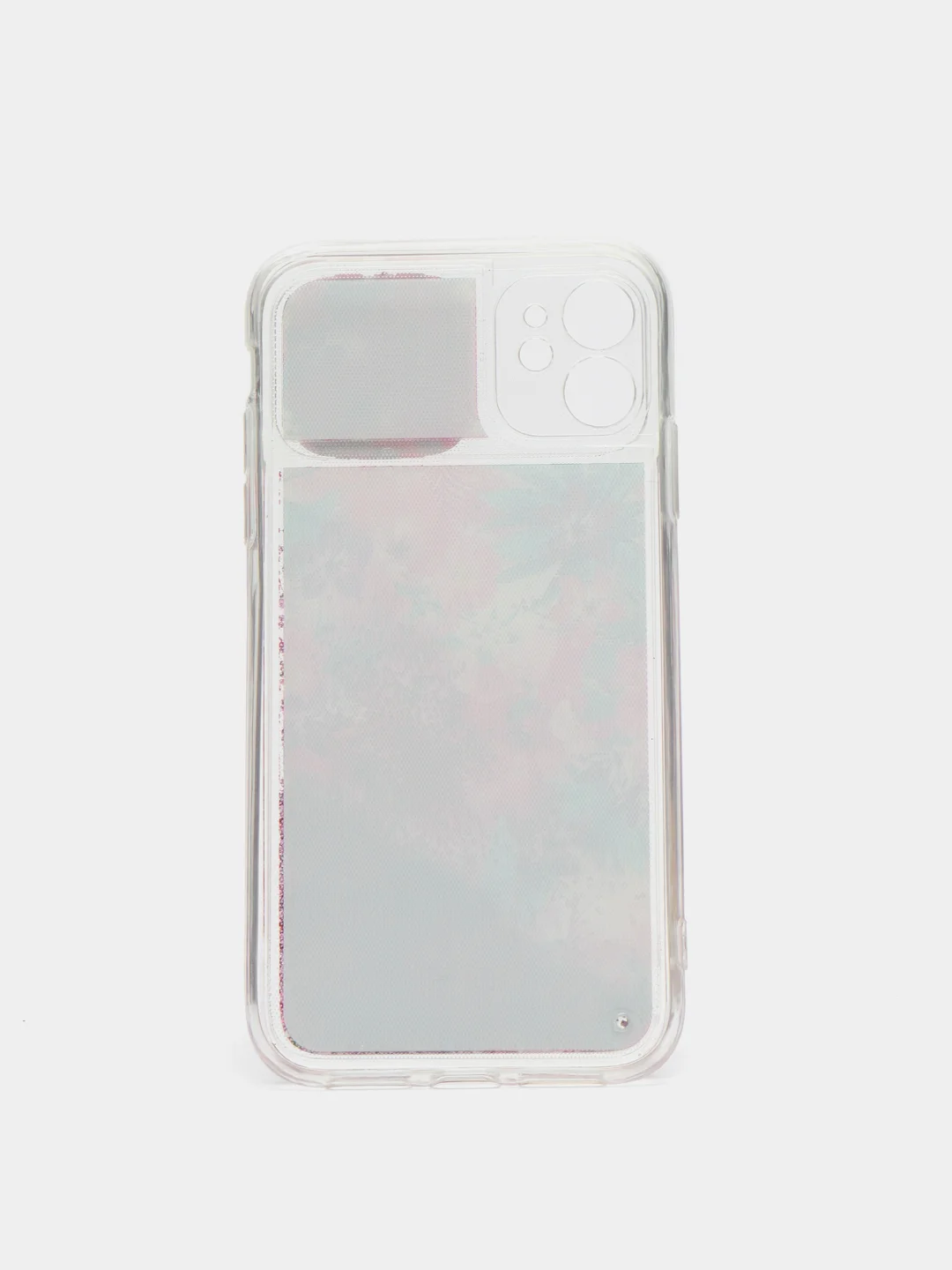 Коралловый меланж чехол iPhone 11 силиконовый переливающийся жидкий с блестками и защитой камеры
