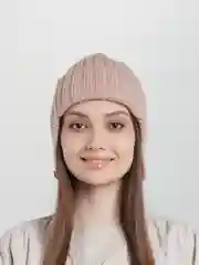 Розовый шапка-ушанка, вязаная, шерстяная, теплая, на флисе