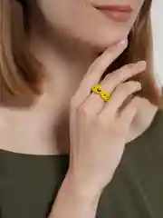 Желтый кольцо из бисера Sorriso