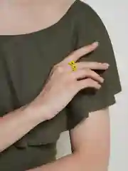 Желтый кольцо из бисера Sorriso