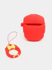 Багровый чехол для беспроводных наушников AirPods 1/2, с карабином, силиконовый
