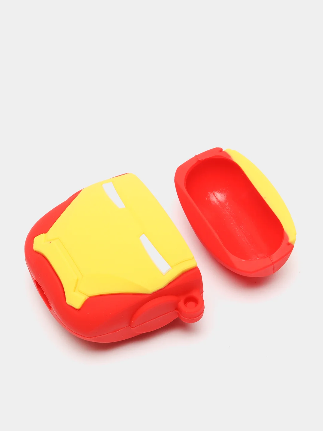 Багровый чехол для беспроводных наушников AirPods 1/2, с карабином, силиконовый