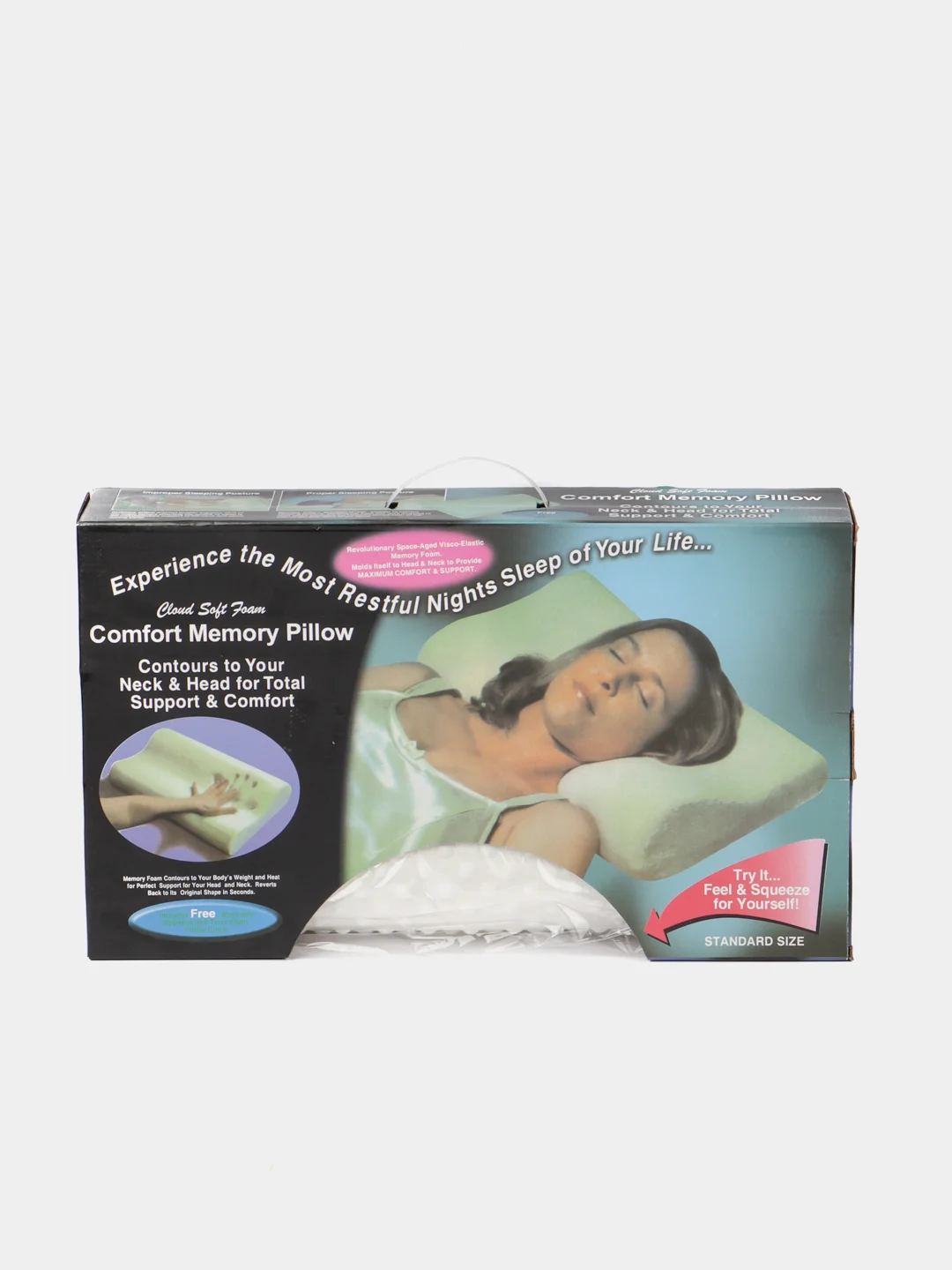 Анатомическая подушка с эффектом памяти Memory Pillow, 48 х 28 х 9 см