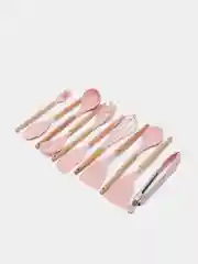 Бирюзовый набор силиконовых кухонных принадлежностей, 12 предметов с подставкой