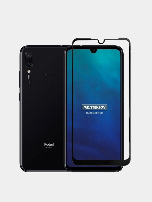 Защитное стекло 9D для телефона Xiaomi Redmi Note 7 / Redmi Note 7 Pro / Redmi Note 7S