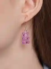 Фиолетовый серьги "Мармеладные мишки"