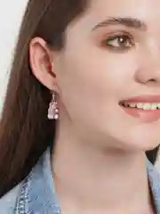 Розовый серьги "Мармеладные мишки"