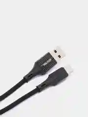 Черный кабель USB - Type-C WALKER C705, в текстильной оплетке