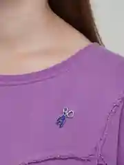 Синий брошь женская "Ножницы"